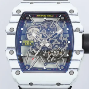 DONG HO RICHARD MILLE 35 01 REPLICA 11 VO CARBON TRANG MAT SKELETON AUTOMATIC ZF FACTORY 49.9mm x 43mm 8