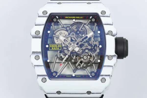 DONG HO RICHARD MILLE 35 01 REPLICA 11 VO CARBON TRANG MAT SKELETON AUTOMATIC ZF FACTORY 49.9mm x 43mm 8