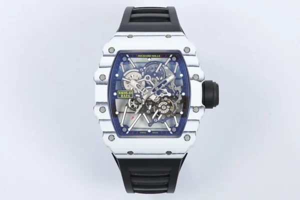 DONG HO RICHARD MILLE 35 01 REPLICA 11 VO CARBON TRANG MAT SKELETON AUTOMATIC ZF FACTORY 49.9mm x 43mm 9