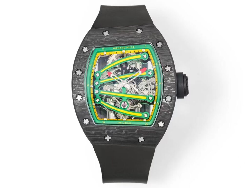 DONG HO RICHARD MILLE RM59 01 REP 11 VO CARBON DEN MAT XANH LA TOURBILLON 43X50MM 1
