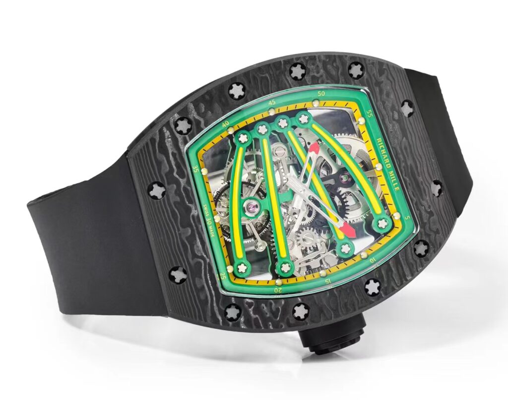 DONG HO RICHARD MILLE RM59 01 REP 11 VO CARBON DEN MAT XANH LA TOURBILLON 43X50MM 5