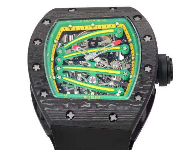 DONG HO RICHARD MILLE RM59 01 REP 11 VO CARBON DEN MAT XANH LA TOURBILLON 43X50MM 8