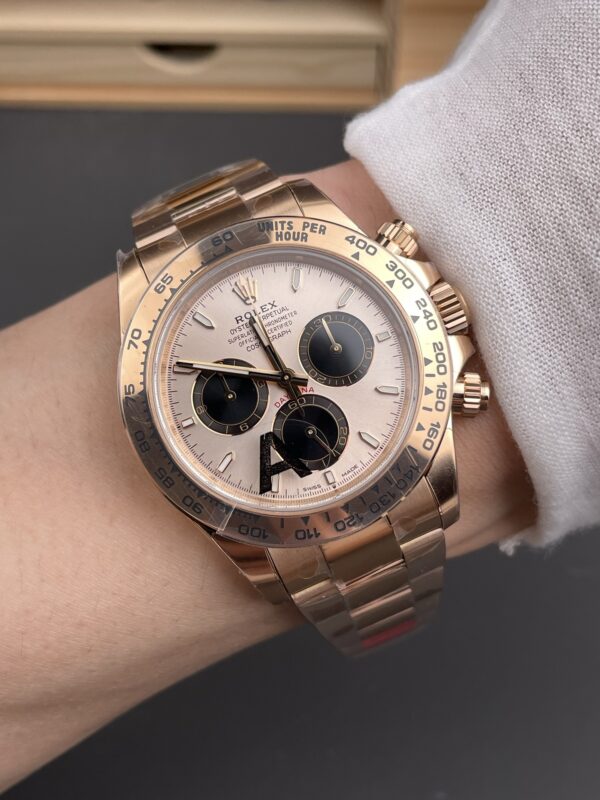 DONG HO ROLEX DAYTONA 126505 0003 REPLICA CHRONOGRAPH MA VANG HONG MAT SUNDUST 40MM 10