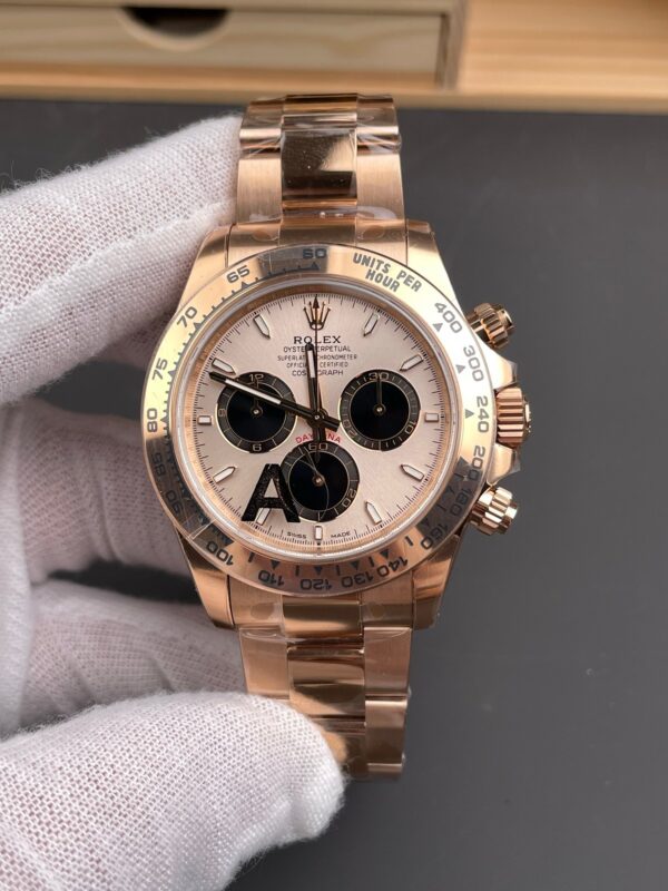 DONG HO ROLEX DAYTONA 126505 0003 REPLICA CHRONOGRAPH MA VANG HONG MAT SUNDUST 40MM 7
