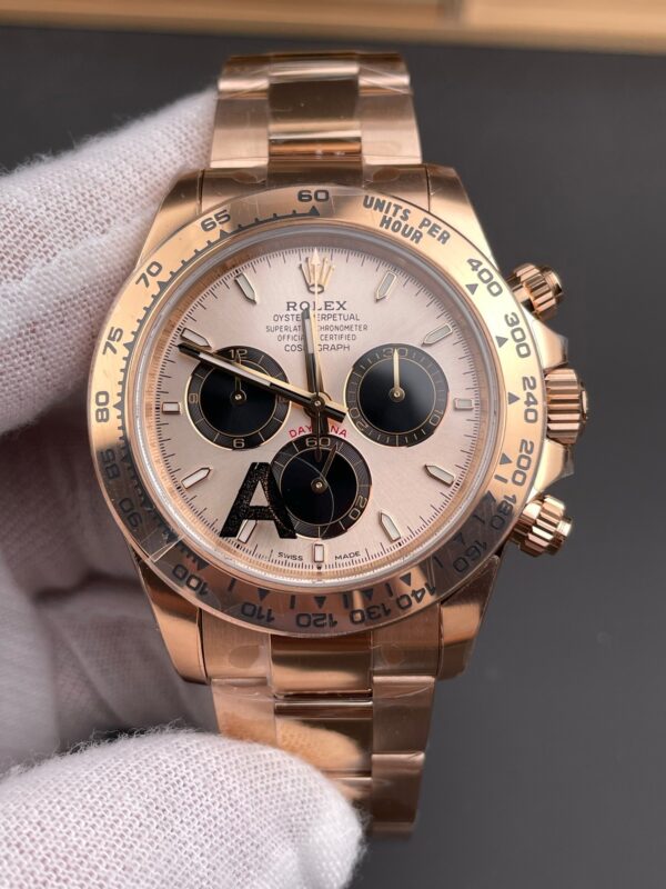 DONG HO ROLEX DAYTONA 126505 0003 REPLICA CHRONOGRAPH MA VANG HONG MAT SUNDUST 40MM 9