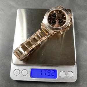 DONG HO ROLEX DAYTONA 126505 0005 REPLICA MA VANG HONG MAT SO CHOCOLATE COC DA QUANG QF FACTORY 40MM 1