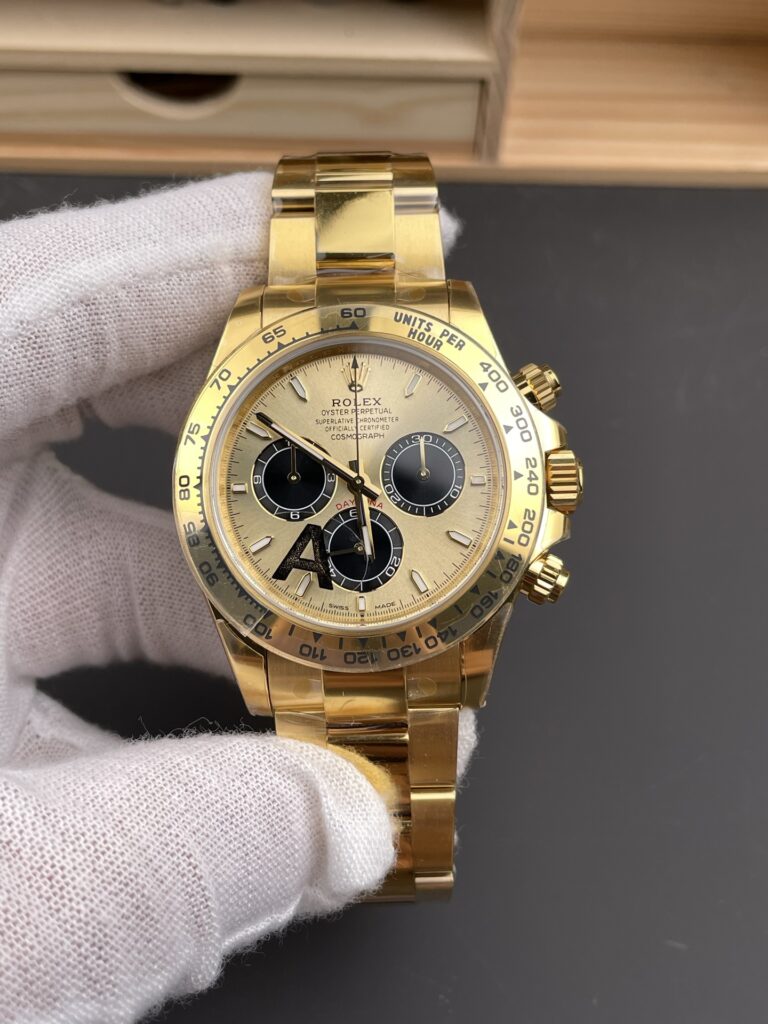 DONG HO ROLEX DAYTONA 126508 0006 BEST REPLICA MA VANG MAT SO MAU VANG 40MM 8