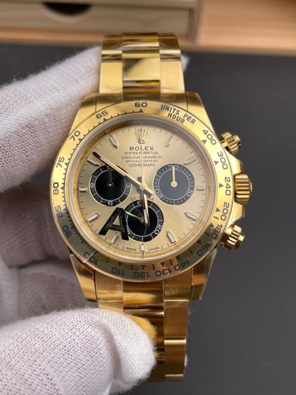 DONG HO ROLEX DAYTONA 126508 0006 BEST REPLICA MA VANG MAT SO MAU VANG 40MM 9