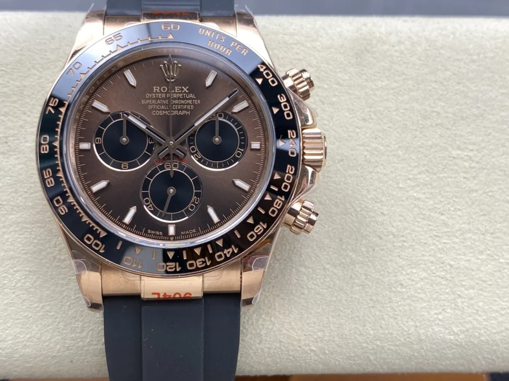 DONG HO ROLEX DAYTONA 126515 REP 11 MA VANG HONG MAT SO NAU CHOCOLATE DAY OYSTERFLEX QF FACTORY 40MM 9