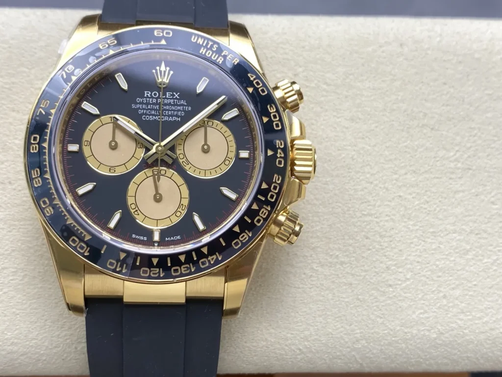 DONG HO ROLEX DAYTONA COSMOGRAPH M126518LN 0004 REPLICA 11 MA VANG MAT SO DEN COC DA QUANG VS FACTORY 40MM 9