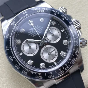 DONG HO ROLEX DAYTONA COSMOGRAPH M126519LN 0004 REPLICA MAT SO DEN COC DINH DA DAY OYSTERFLEX VS FACTORY 40MM 7