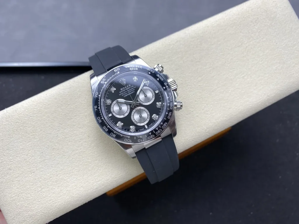 DONG HO ROLEX DAYTONA COSMOGRAPH M126519LN 0004 REPLICA MAT SO DEN COC DINH DA DAY OYSTERFLEX VS FACTORY 40MM 8