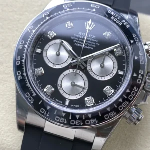 DONG HO ROLEX DAYTONA COSMOGRAPH M126519LN 0004 REPLICA MAT SO DEN COC DINH DA DAY OYSTERFLEX VS FACTORY 40MM 9