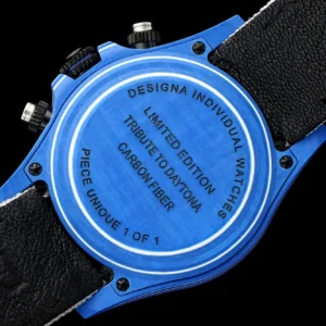 DONG HO ROLEX DIW DAYTONA REPLICA 11 VO CARBON XANH MAT SO XAM DAY VAI DIW FACTORY 40MM 2