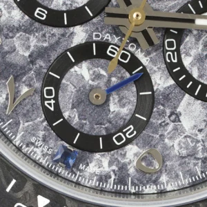 DONG HO ROLEX DIW DAYTONA REPLICA 11 VO CARBON XANH MAT SO XAM DAY VAI DIW FACTORY 40MM 7