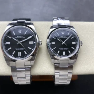 DONG HO ROLEX OYSTER PERPETUAL M124300 0002 REPLICA CAO CAP MAT SO MAU DEN 36 42MM 10