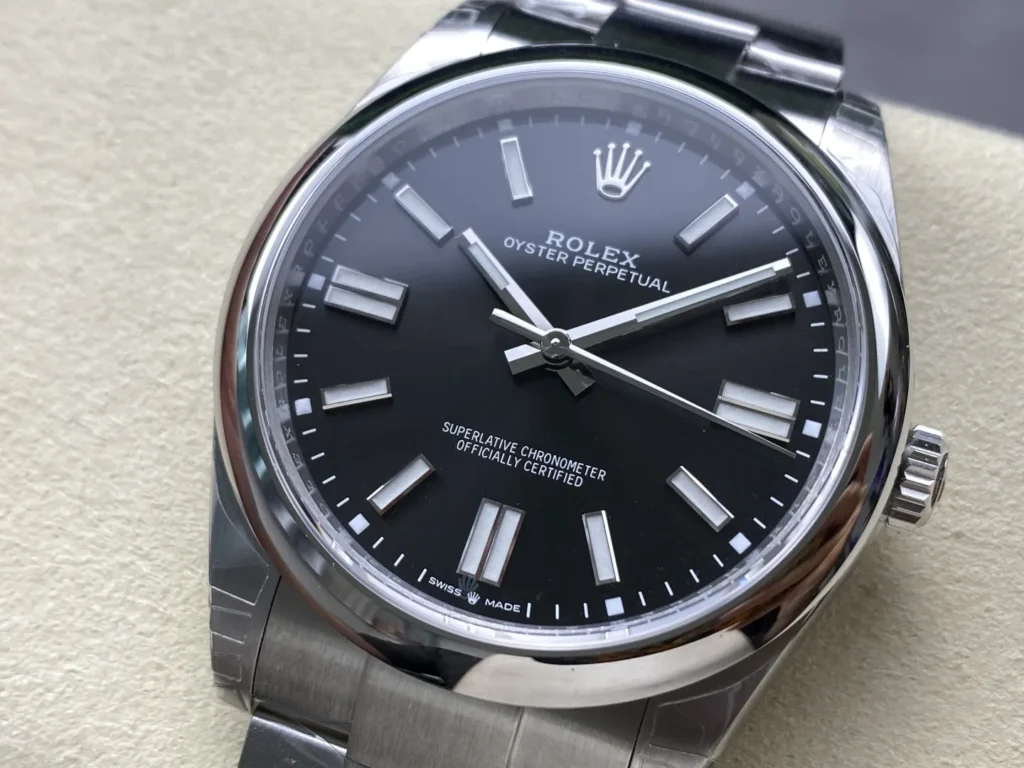 DONG HO ROLEX OYSTER PERPETUAL M124300 0002 REPLICA CAO CAP MAT SO MAU DEN 36 42MM 8