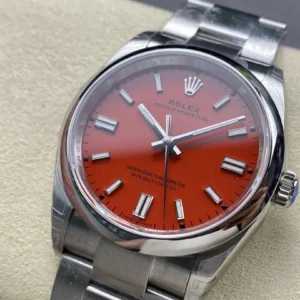 DONG HO ROLEX OYSTER PERPETUAL M124300 0007 REPLICA CAO CAP MAT SO MAU DO VS FACTORY 36MM 7