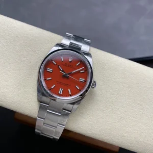 DONG HO ROLEX OYSTER PERPETUAL M124300 0007 REPLICA CAO CAP MAT SO MAU DO VS FACTORY 36MM 8