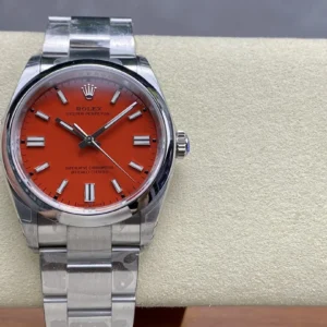 DONG HO ROLEX OYSTER PERPETUAL M124300 0007 REPLICA CAO CAP MAT SO MAU DO VS FACTORY 36MM 9