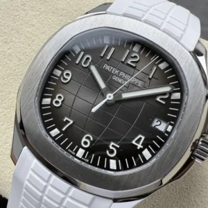 DONG HO PATEK PHILIPPE AQUANAUT 5167 CHE TAC MAT XAM TINH CHINH DAY CAO SU TRANG AUTOMATIC 40MM 12