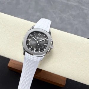 DONG HO PATEK PHILIPPE AQUANAUT 5167 CHE TAC MAT XAM TINH CHINH DAY CAO SU TRANG AUTOMATIC 40MM 13