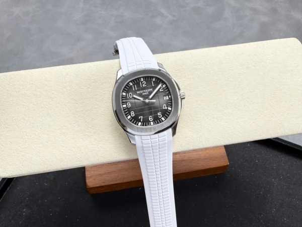 DONG HO PATEK PHILIPPE AQUANAUT 5167 CHE TAC MAT XAM TINH CHINH DAY CAO SU TRANG AUTOMATIC 40MM 14