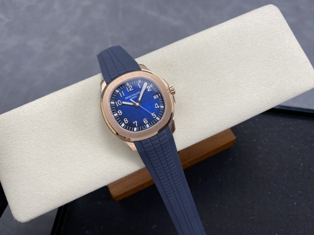 DONG HO PATEK PHILIPPE AQUANAUT 5167 REPLICA MA VANG HONG MAT XANH BLUE TINH CHINH AUTOMATIC 40MM 12