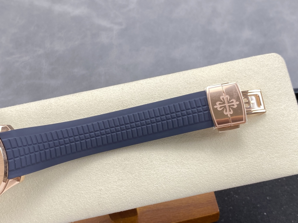 DONG HO PATEK PHILIPPE AQUANAUT 5167 REPLICA MA VANG HONG MAT XANH BLUE TINH CHINH AUTOMATIC 40MM 5