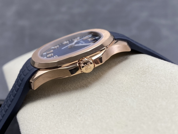 DONG HO PATEK PHILIPPE AQUANAUT 5167 REPLICA MA VANG HONG MAT XANH BLUE TINH CHINH AUTOMATIC 40MM 7