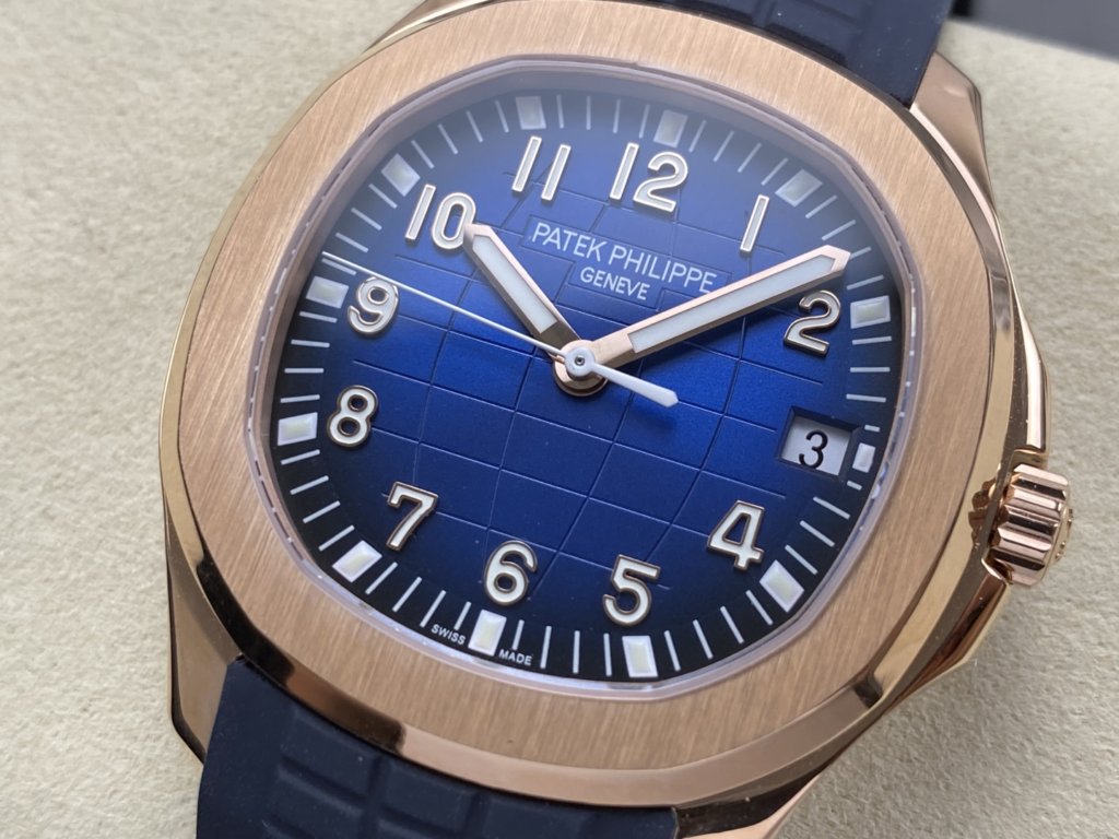 DONG HO PATEK PHILIPPE AQUANAUT 5167 REPLICA MA VANG HONG MAT XANH BLUE TINH CHINH AUTOMATIC 40MM 9
