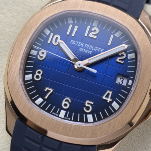 DONG HO PATEK PHILIPPE AQUANAUT 5167 REPLICA MA VANG HONG MAT XANH BLUE TINH CHINH AUTOMATIC 40MM 9
