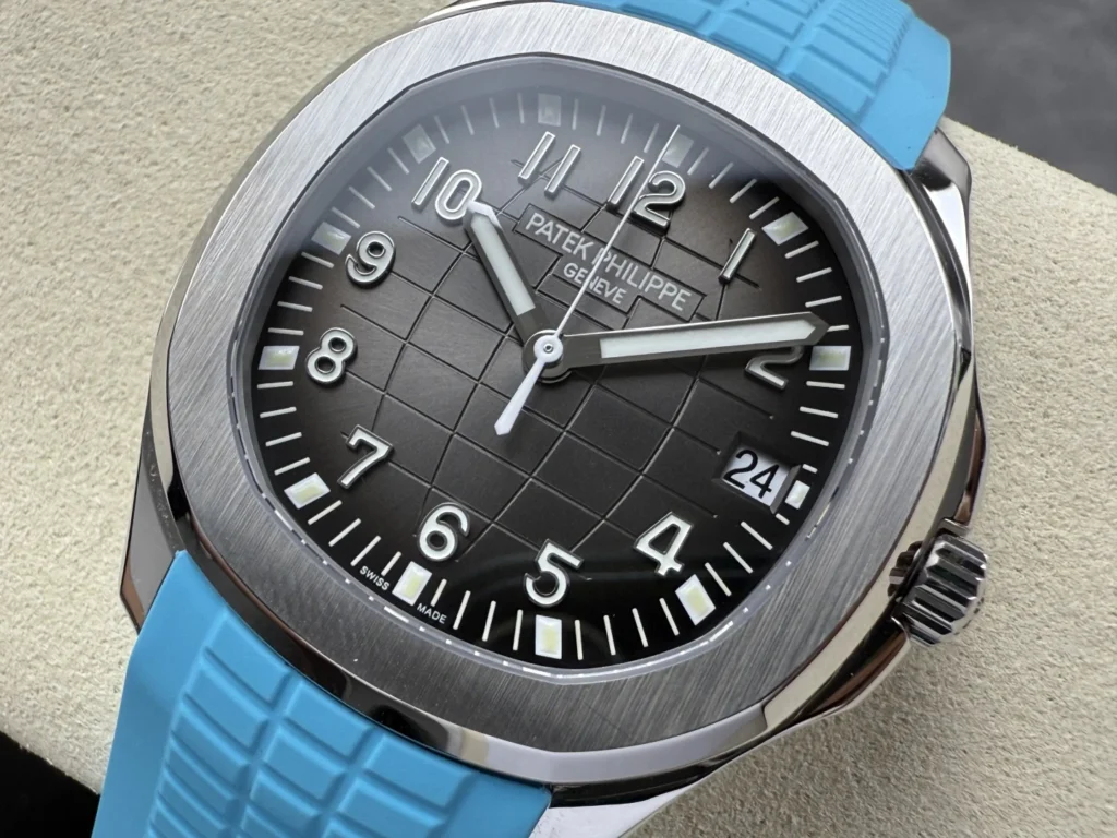 DONG HO PATEK PHILIPPE AQUANAUT 5167 REPLICA MAT XAM TINH CHINH DAY CAO SU XANH 40MM 7