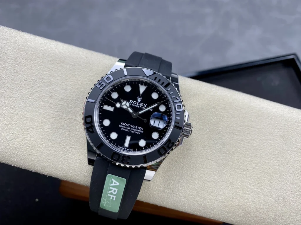 DONG HO ROLEX YACHT MASTER REPLICA 11 TINH CHINH TRONG LUONG BAN THEP MAT DEN CHUAN AUTH AR FACTORY 40MM 10