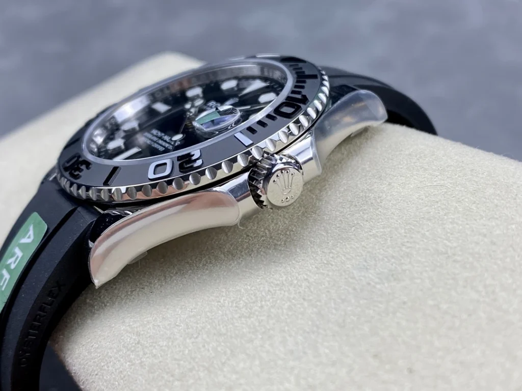 DONG HO ROLEX YACHT MASTER REPLICA 11 TINH CHINH TRONG LUONG BAN THEP MAT DEN CHUAN AUTH AR FACTORY 40MM 6