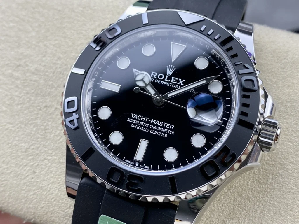 DONG HO ROLEX YACHT MASTER REPLICA 11 TINH CHINH TRONG LUONG BAN THEP MAT DEN CHUAN AUTH AR FACTORY 40MM 7
