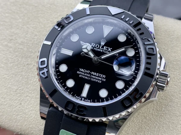 DONG HO ROLEX YACHT MASTER REPLICA 11 TINH CHINH TRONG LUONG BAN THEP MAT DEN CHUAN AUTH AR FACTORY 40MM 7