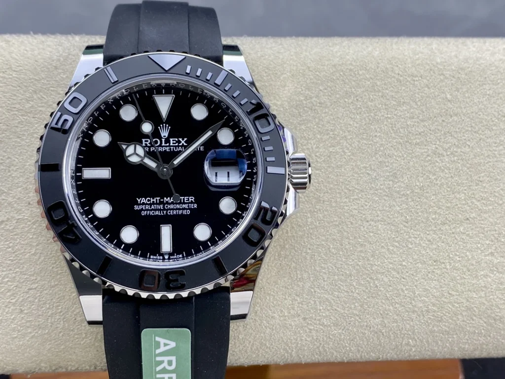 DONG HO ROLEX YACHT MASTER REPLICA 11 TINH CHINH TRONG LUONG BAN THEP MAT DEN CHUAN AUTH AR FACTORY 40MM 9