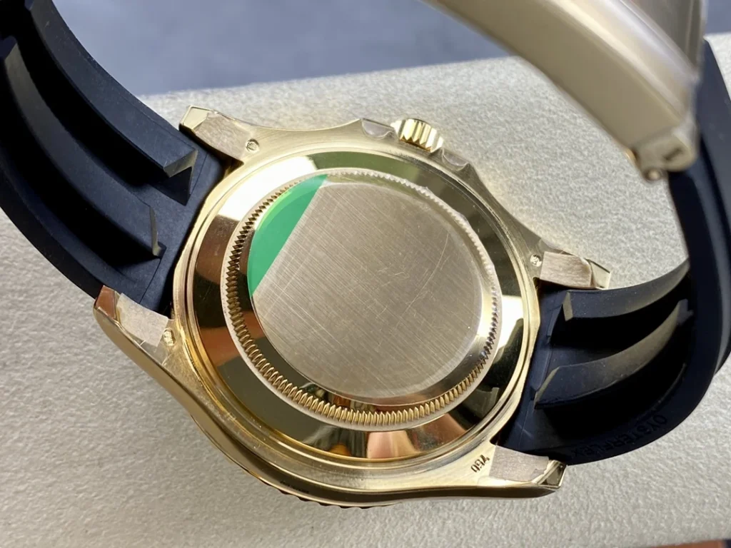 DONG HO ROLEX YACHT MASTER REPLICA TINH CHINH TRONG LUONG BAN MA VANG GOLD MAT DEN CHUAN AUTH AR FACTORY 40MM 3