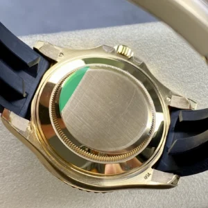 DONG HO ROLEX YACHT MASTER REPLICA TINH CHINH TRONG LUONG BAN MA VANG GOLD MAT DEN CHUAN AUTH AR FACTORY 40MM 3