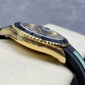DONG HO ROLEX YACHT MASTER REPLICA TINH CHINH TRONG LUONG BAN MA VANG GOLD MAT DEN CHUAN AUTH AR FACTORY 40MM 5