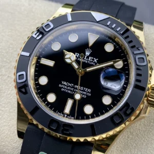 DONG HO ROLEX YACHT MASTER REPLICA TINH CHINH TRONG LUONG BAN MA VANG GOLD MAT DEN CHUAN AUTH AR FACTORY 40MM 7