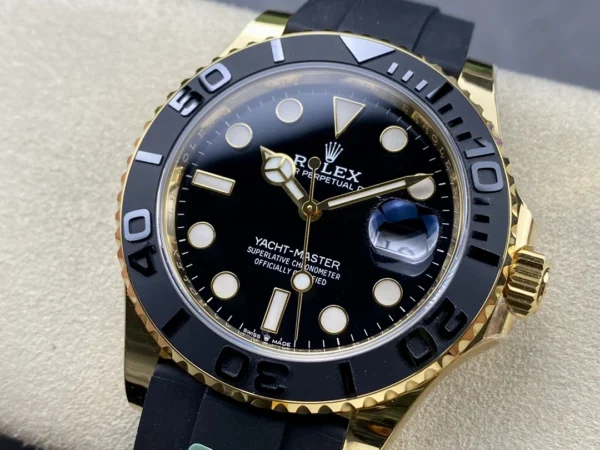 DONG HO ROLEX YACHT MASTER REPLICA TINH CHINH TRONG LUONG BAN MA VANG GOLD MAT DEN CHUAN AUTH AR FACTORY 40MM 7