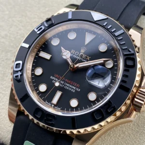 DONG HO ROLEX YACHT MASTER REPLICA TINH CHINH TRONG LUONG BAN MA VANG HONG MAT DEN CHUAN AUTH AR FACTORY 40MM 10