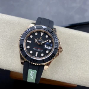 DONG HO ROLEX YACHT MASTER REPLICA TINH CHINH TRONG LUONG BAN MA VANG HONG MAT DEN CHUAN AUTH AR FACTORY 40MM 11