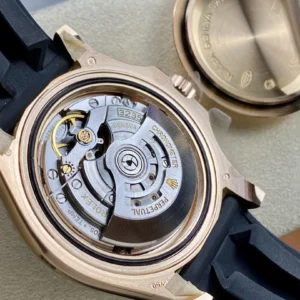 DONG HO ROLEX YACHT MASTER REPLICA TINH CHINH TRONG LUONG BAN MA VANG HONG MAT DEN CHUAN AUTH AR FACTORY 40MM 3