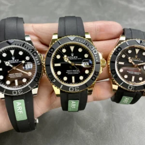 DONG HO ROLEX YACHT MASTER REPLICA TINH CHINH TRONG LUONG BAN MA VANG HONG MAT DEN CHUAN AUTH AR FACTORY 40MM 8