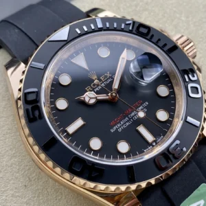 DONG HO ROLEX YACHT MASTER REPLICA TINH CHINH TRONG LUONG BAN MA VANG HONG MAT DEN CHUAN AUTH AR FACTORY 40MM 9