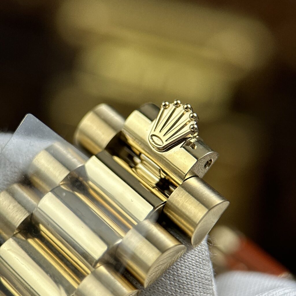 ROLEX DAY DATE M128238 0130 BEST REPLICA WATCHES GOLD PLATE GREEN DIAL BAGUETTE HOURS MOVEMENT CALIBRE 3255 SUPER CLONE RC FACTORY 40MM 8